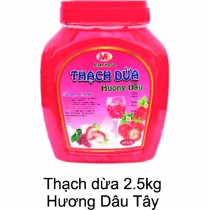 Thạch dừa 2.5kg Hương Dâu Tây